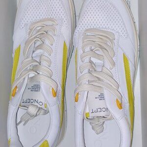 Oncept Preston leather sneakers, NWT, White and Celery, size 9.5